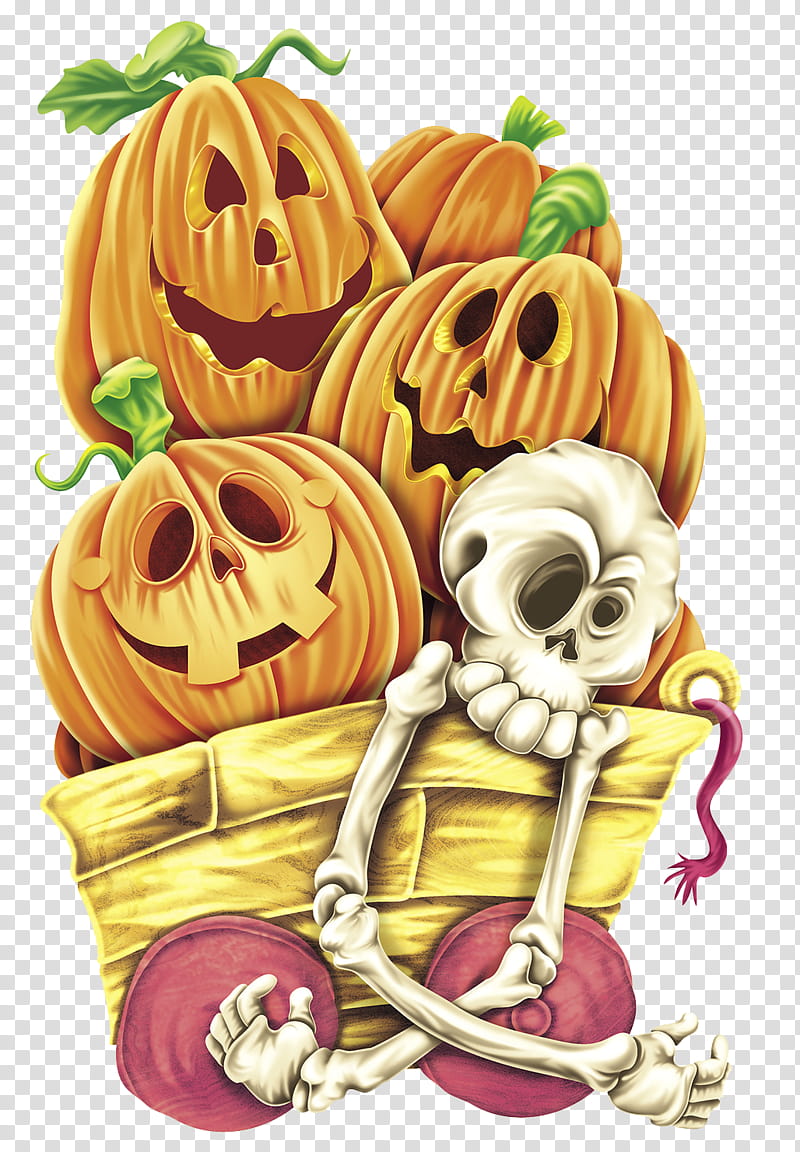 Human Skull Drawing, Jackolantern, Skeleton, Pumpkin, Cartoon, Human Skeleton, Halloween , Bone transparent background PNG clipart