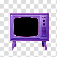 ONE, purple CRT TV transparent background PNG clipart