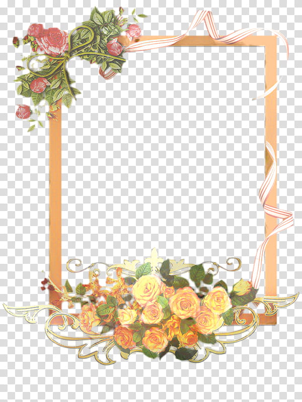 Floral Design Frame, Rose Family, Cut Flowers, Frames, Flower Bouquet, Flowerpot, Peach, Plant transparent background PNG clipart