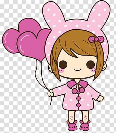 DeDecoraciones s, brown-haired girl holding balloon transparent background PNG clipart