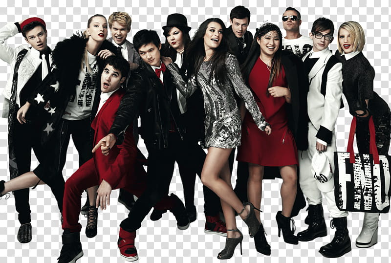 Glee Vogue, group of men and women poster transparent background PNG clipart