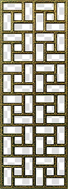 Chinese Traditional Windows xp, gold multi-panel decor transparent background PNG clipart