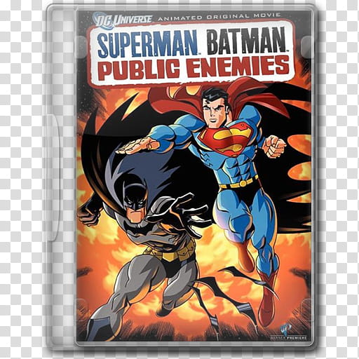 Plastic DVD Icons , superman batman public enemies  transparent background PNG clipart