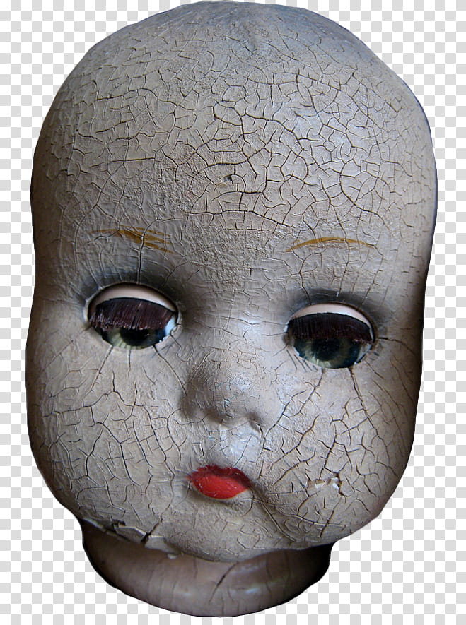 Bizarre Victorian collection, doll head illustration transparent background PNG clipart