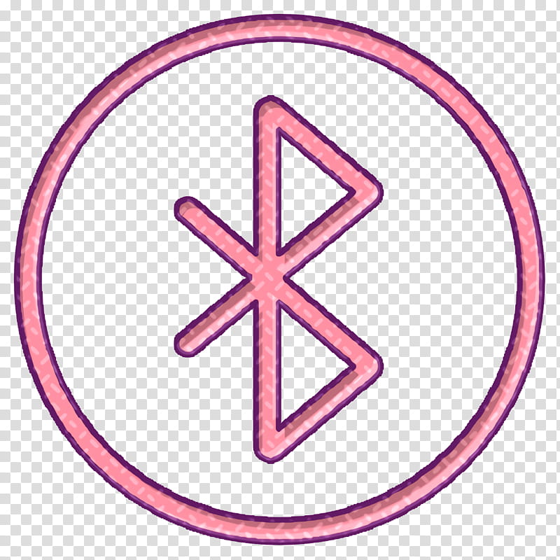 Miscellaneous Elements icon Bluetooth icon, Pink, Symbol, Cross, Line, Circle, Sticker transparent background PNG clipart