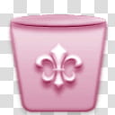 Icons, Trash Bin Full, pink fleur-de-lis canister transparent background PNG clipart