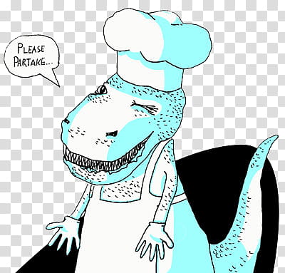 IV, white dinosaur chef art transparent background PNG clipart