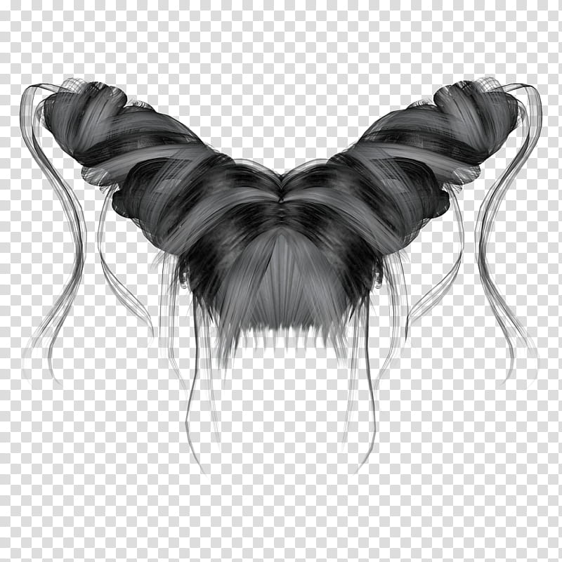 Gothic Hairstylez, black hair transparent background PNG clipart