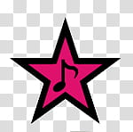 black and pink quarter note inside star illustration transparent background PNG clipart