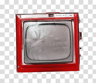 , gray and red CRT TV transparent background PNG clipart