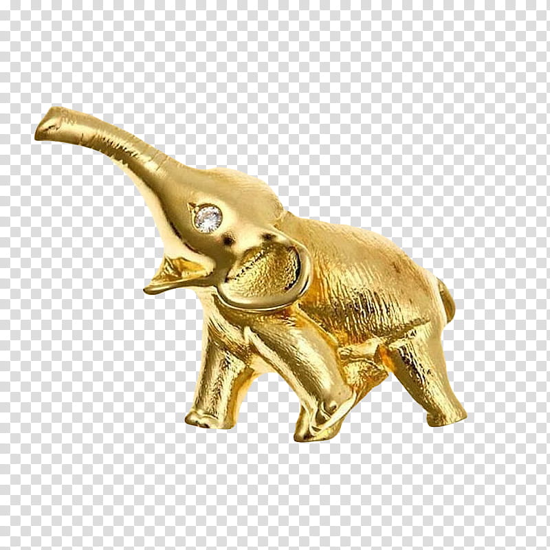 , gold-colored elephant figurine transparent background PNG clipart
