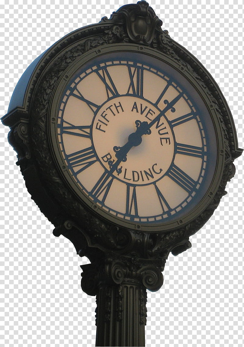 black Fifth Avenue Building tower clock transparent background PNG clipart