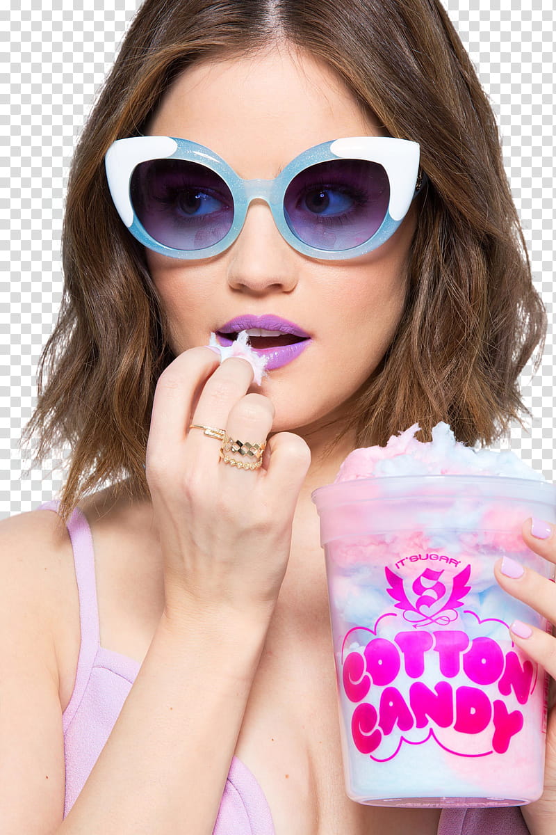  Lucy Hale, woman holding Cotton Candy jar transparent background PNG clipart