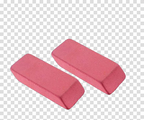 School, two pink rubber erasers graphic transparent background PNG clipart