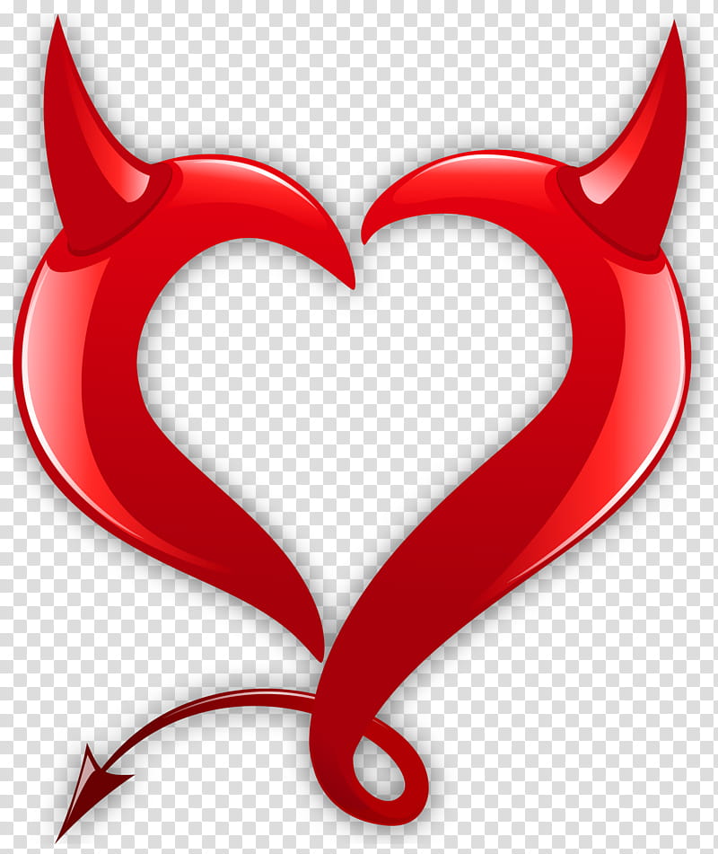 Devil Heart Sign of the horns Design Angel, Satan, Demon, Red, Love, Symbol, Valentines Day transparent background PNG clipart