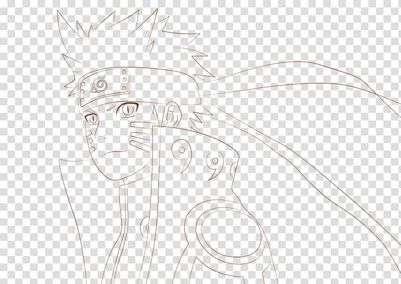 Naruto Kyuubi Mode, Lineart transparent background PNG clipart