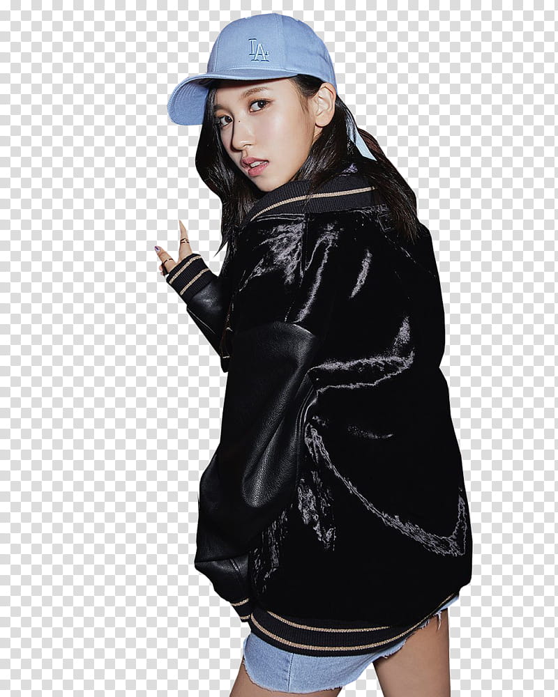 MINA TWICE MLB BE MAJOR , woman wearing black jacket transparent background PNG clipart