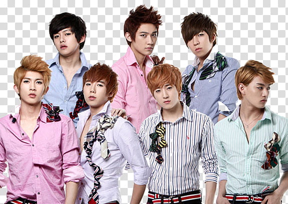 U Kiss, seven K-pop boy band members transparent background PNG clipart