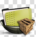 Sphere   , brown pallet box beside container with green folder icon transparent background PNG clipart