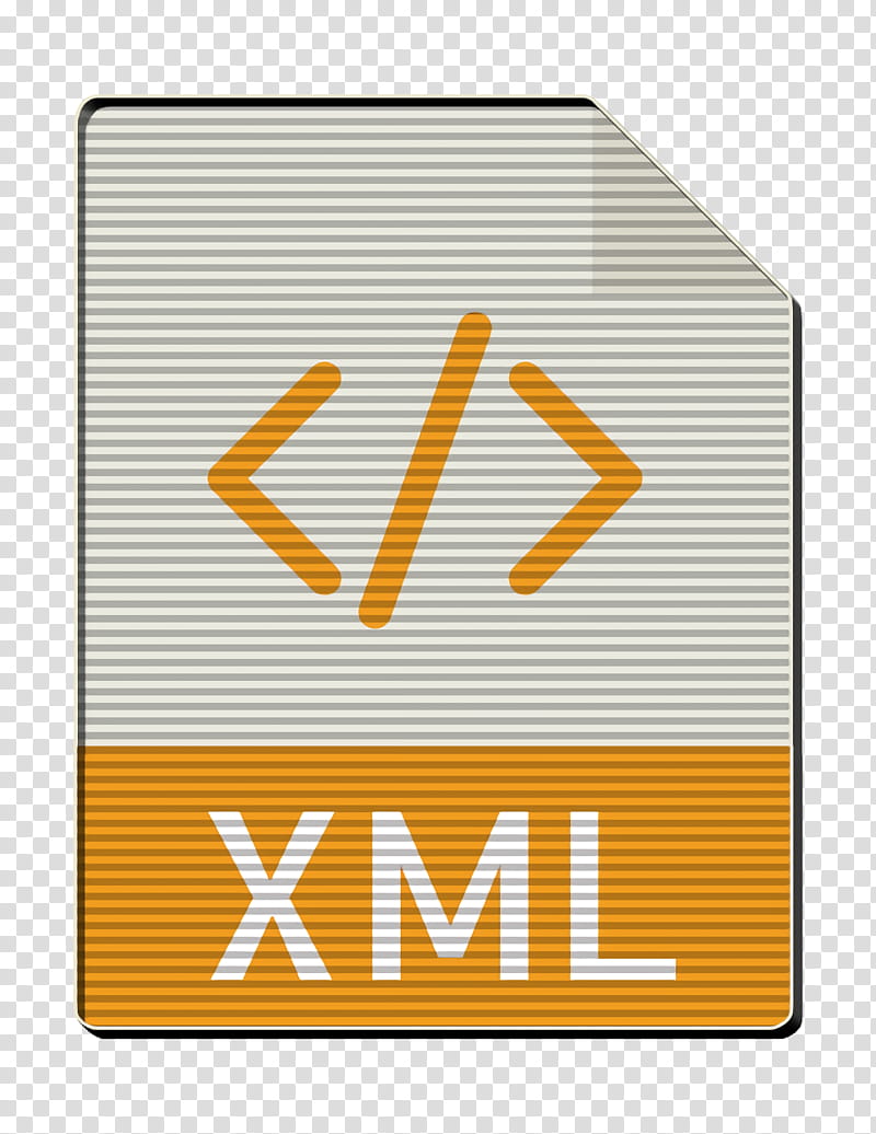 Xml icon File Types icon, Yellow, Text, Logo transparent background PNG clipart