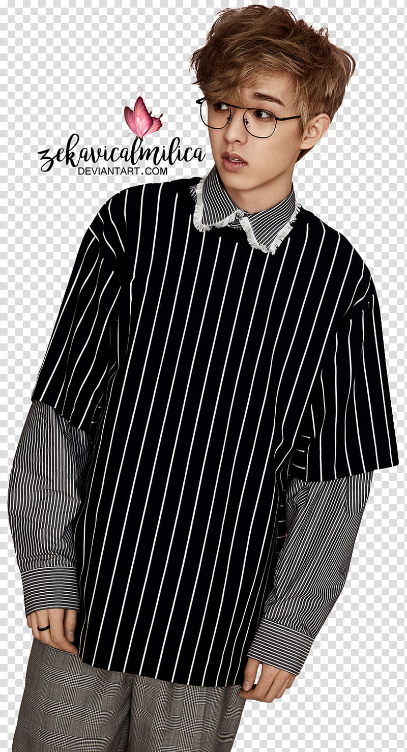 DAY GRAZIA, man wearing black and white pinstriped top transparent background PNG clipart