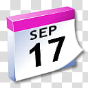 WinXP ICal, white and pink September  calendar art transparent background PNG clipart