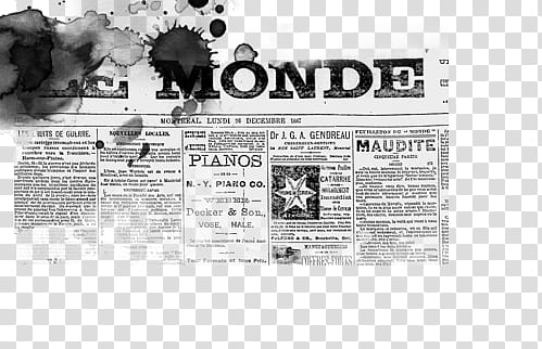 Le Monde newspaper transparent background PNG clipart