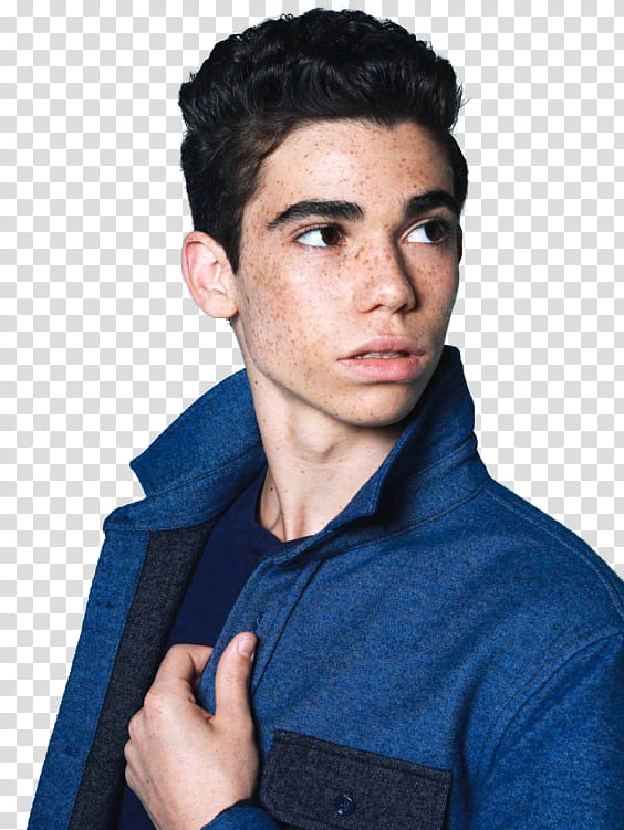 Cameron Boyce, man in blue jacket transparent background PNG clipart