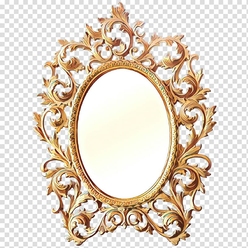 Gold Frames, Cartoon, Frames, Rococo, Mirror, Furniture, Antique, Oval transparent background PNG clipart