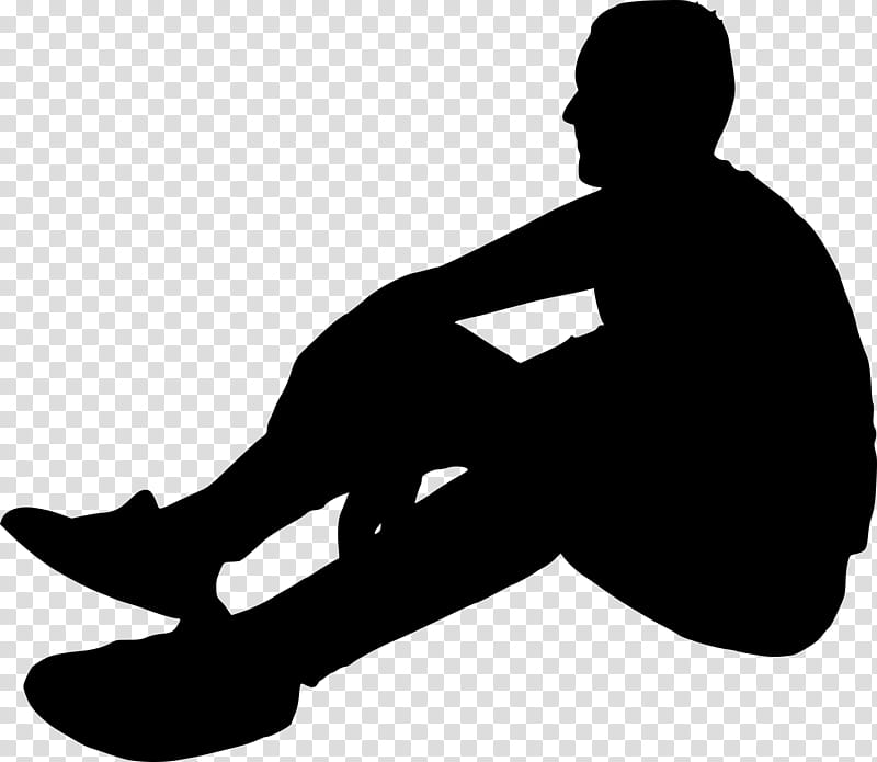 Man, Silhouette, Finger, Human, Shoe, Sitting, Black M, Arm transparent background PNG clipart