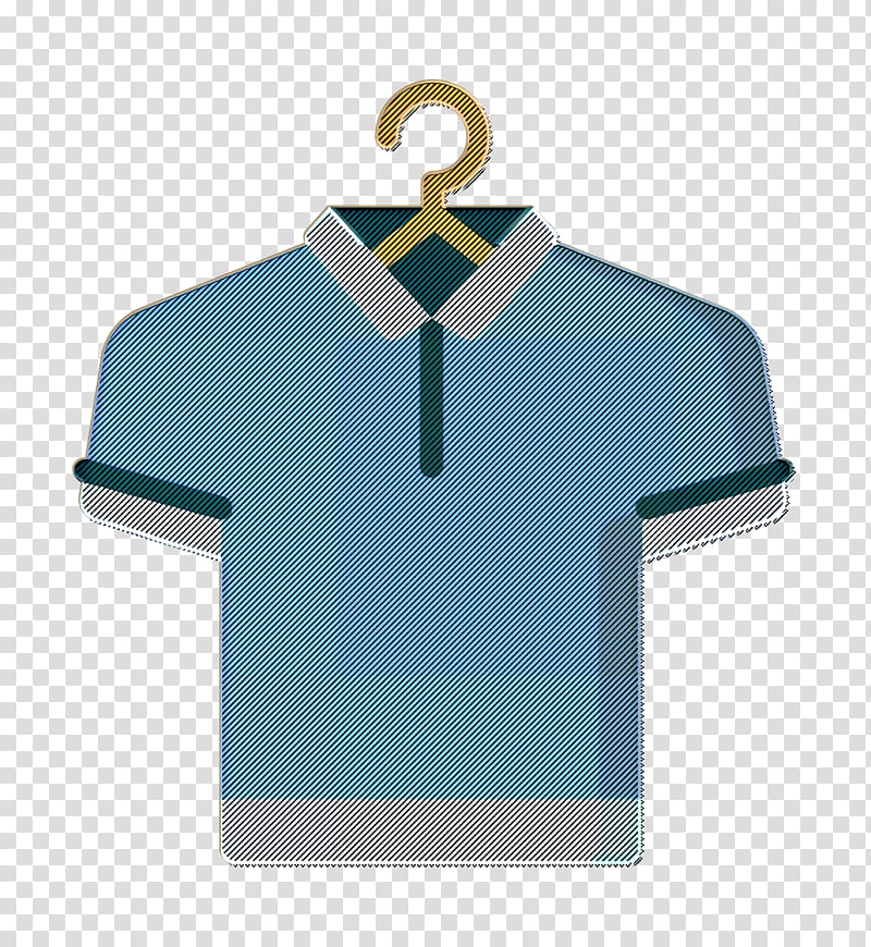 Supermarket icon Tshirt icon Shirt icon, Blue, Green, Clothing, White, Polo Shirt, Aqua, Turquoise transparent background PNG clipart