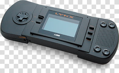Classic Consoles, turned-off black Lynx handheld console transparent background PNG clipart