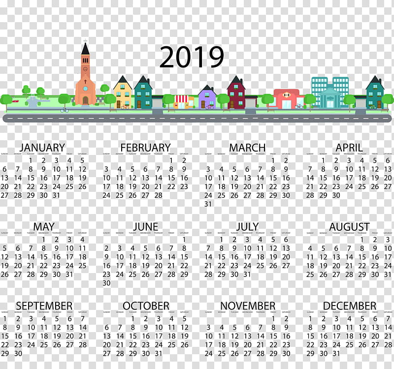 Calendar, 2019 Calendar Printable, 2019 Yearly Calendar, Printable Calendar, Neighbourhood, Blog, Town, Logo transparent background PNG clipart