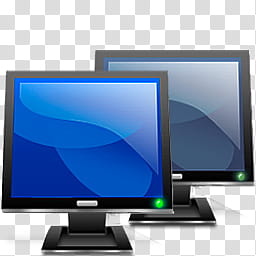 Vistard EFi PC Icons PSD, Local Connection, two black flat screen computer monitors illustration transparent background PNG clipart