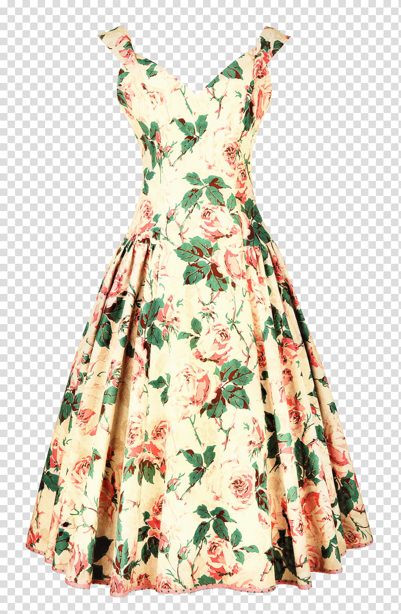 Floral Retro, Vintage Clothing, Dress, Fashion, Retro Style, Cocktail Dress, Sleeve, Sundress transparent background PNG clipart