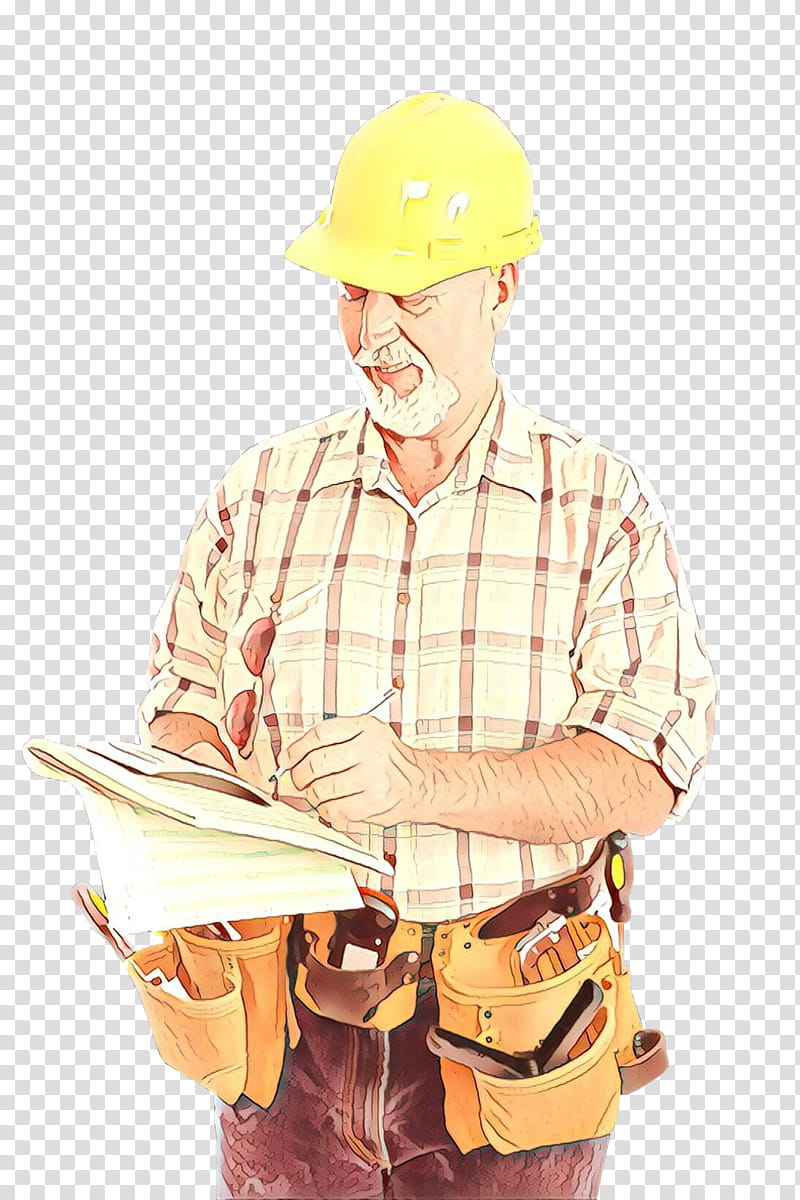 Hat, Cartoon, Construction Worker, Hard Hats, Construction Foreman, Quantity Surveyor, Laborer, Yellow transparent background PNG clipart