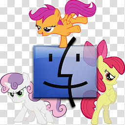 All icons in mac and ico PC formats, Computer, CMCfileFinders!, My Little Pony characters transparent background PNG clipart
