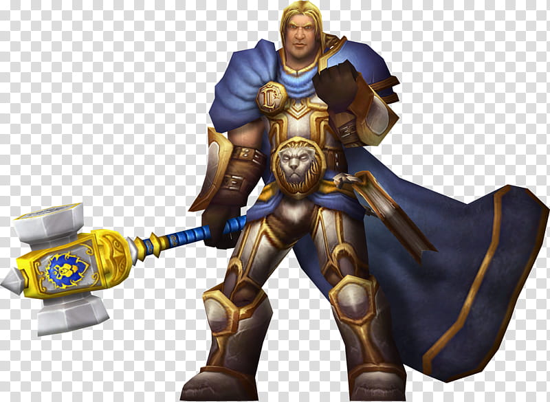 Arthas Menethil, man wearing armor and holding hammer illustration transparent background PNG clipart