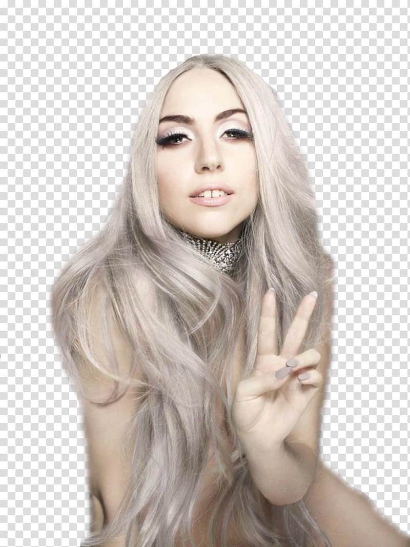 S, Lady Gaga doing peace sign transparent background PNG clipart