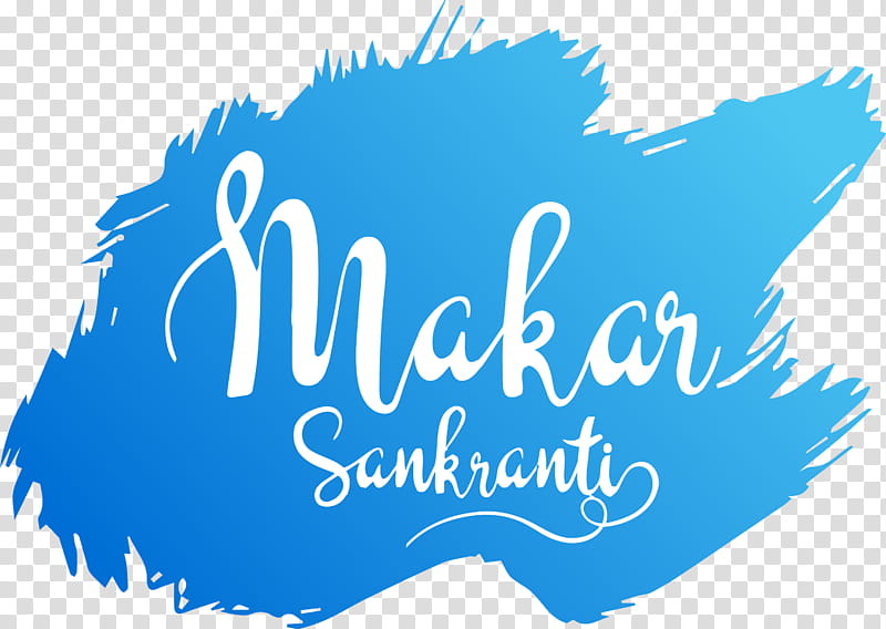 Happy Makar Sankranti Hinduism Harvest festival, Magha Mela, Maghi, Bhogi, Text, Blue, Logo, Calligraphy transparent background PNG clipart