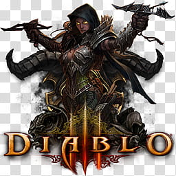 Diablo III Icon Pack, D DemonHunter transparent background PNG clipart