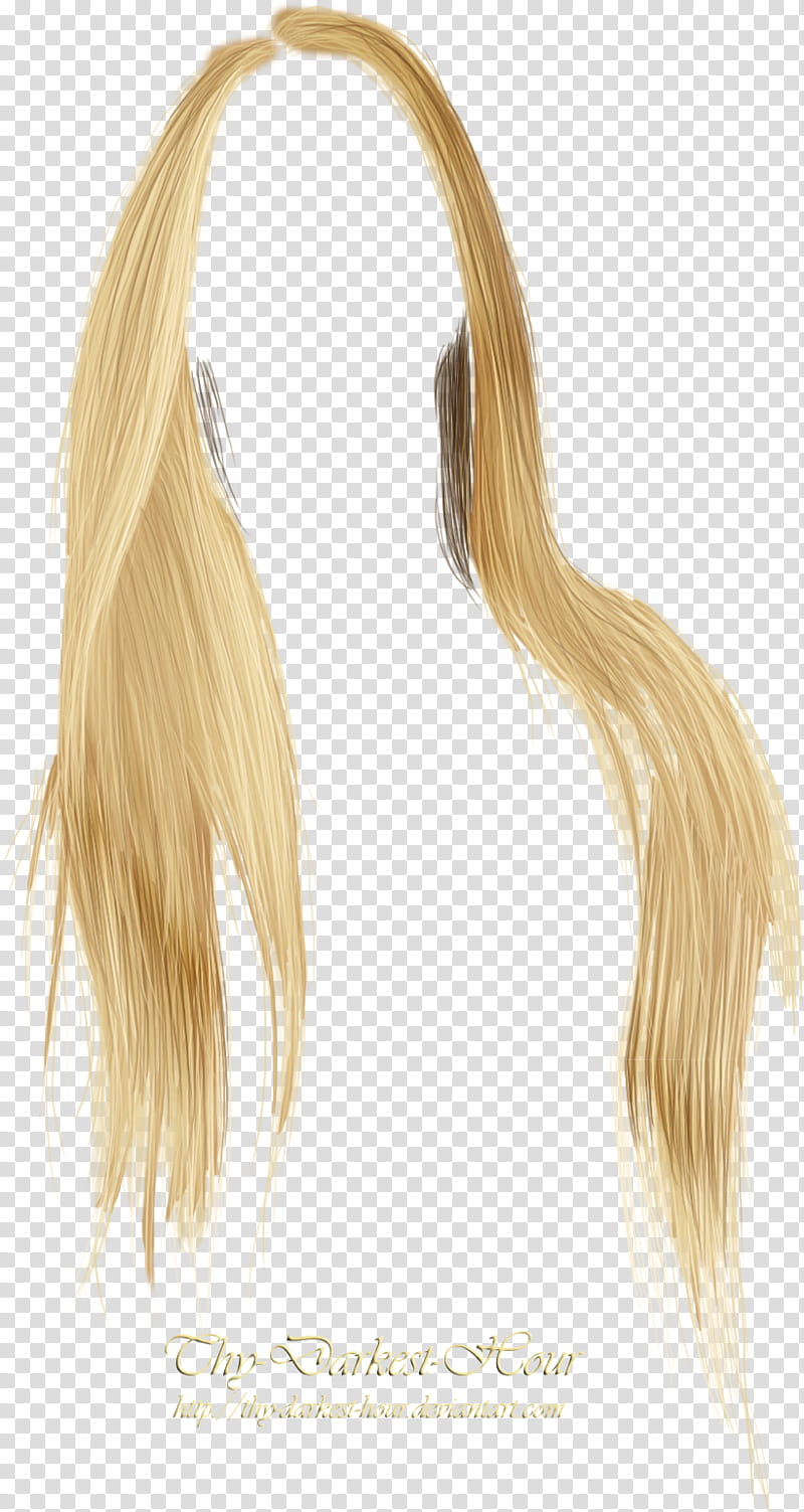 Hair , long blonde wig transparent background PNG clipart