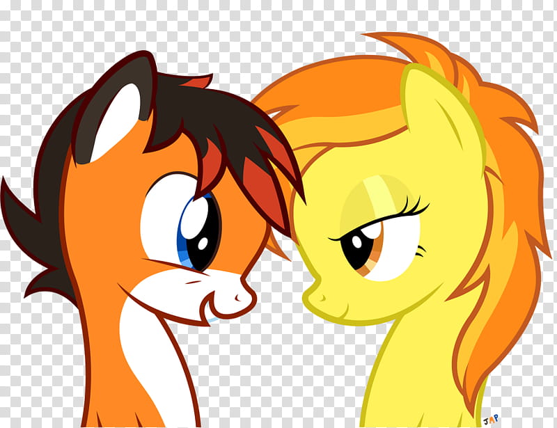 Xyro and Spitfire, two yellow, orange, and black My Little Pony characters transparent background PNG clipart