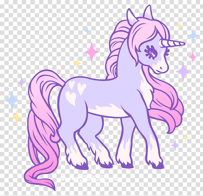NEON PASTEL O, purple and white unicorn transparent background PNG clipart
