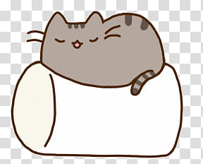 Pusheen the cat, pusheen cat sleeping on white pillow illustration transparent background PNG clipart