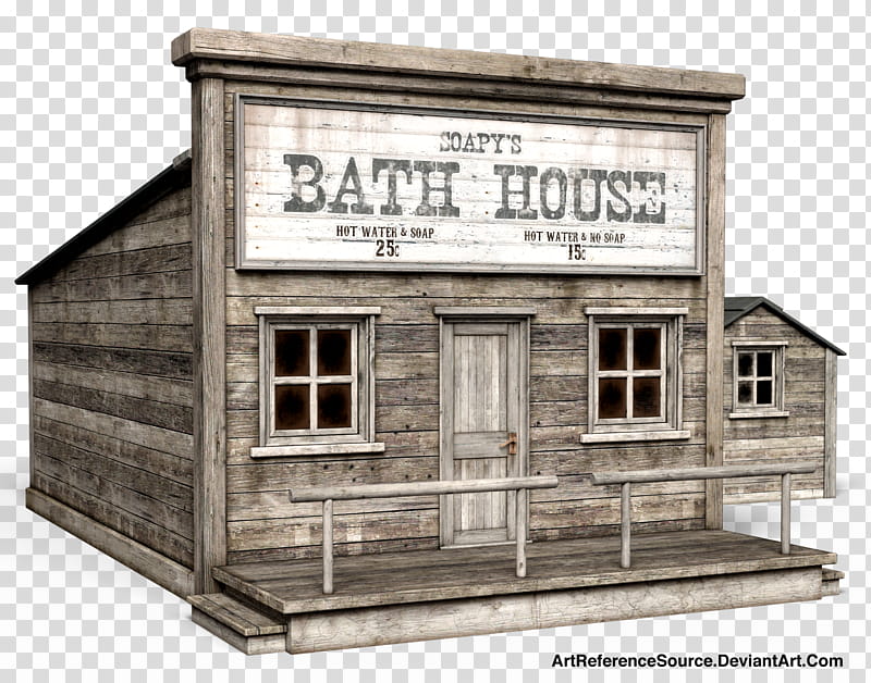 Free Old Western Bath House transparent background PNG clipart