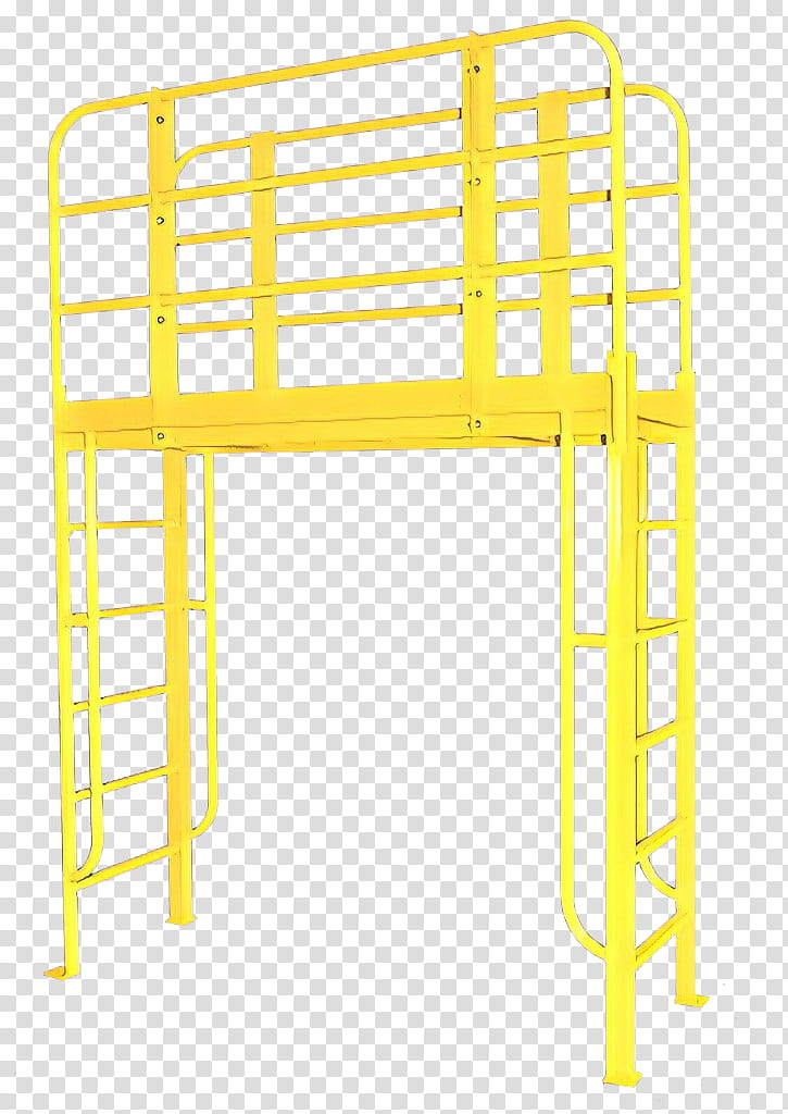 yellow furniture line table chair, Cartoon, Ladder transparent background PNG clipart