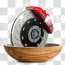 Sphere   the new variation, automotive cross-drilled disc brake rotor with red caliper transparent background PNG clipart