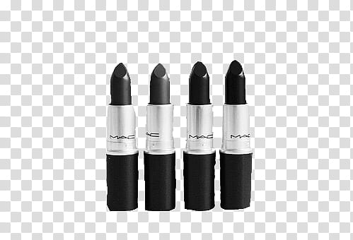 II, four black lipsticks transparent background PNG clipart