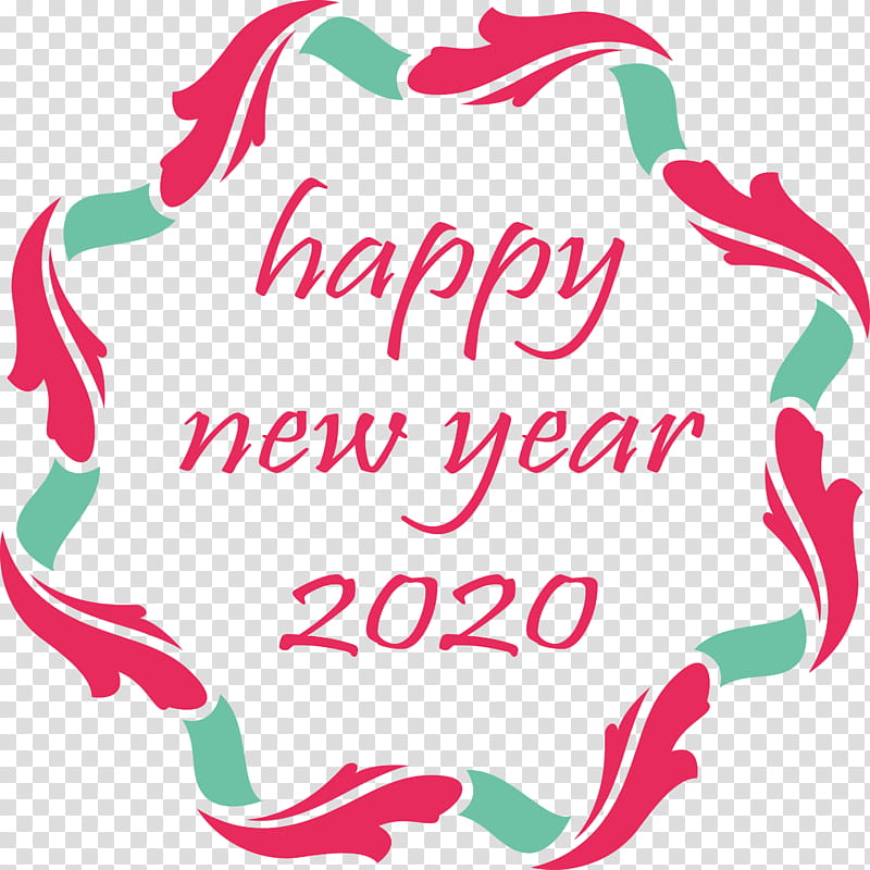 happy new year 2020 new years 2020 2020, Pink, Text, Plant, Label, Sticker, Logo transparent background PNG clipart